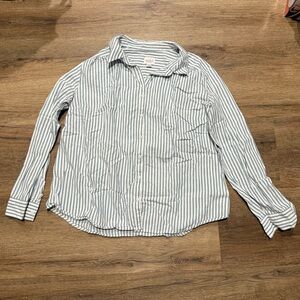 Isabel Blue and White Maternity Button Down Shirt